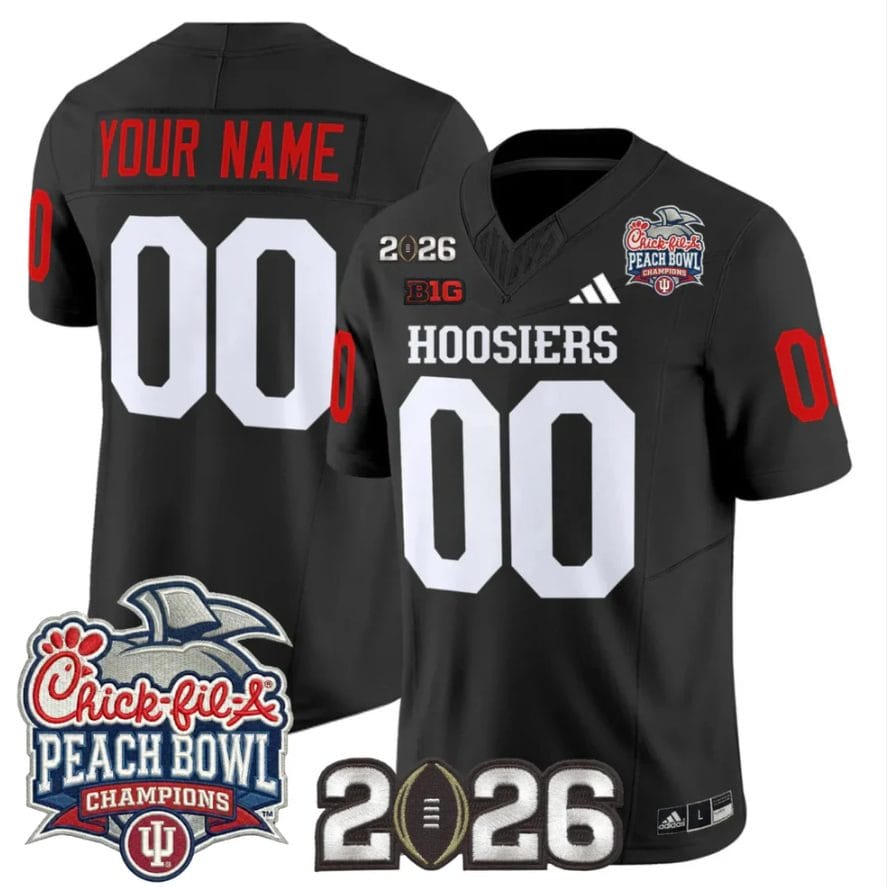 Custom Indiana Hoosiers Jersey Peach Bowl Champions 2026 CFP Finals Stitched - Image 2
