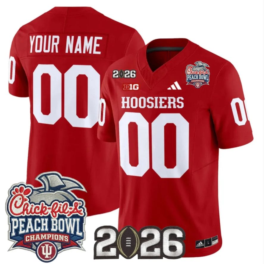 Custom Indiana Hoosiers Jersey Peach Bowl Champions 2026 CFP Finals Stitched - Image 4