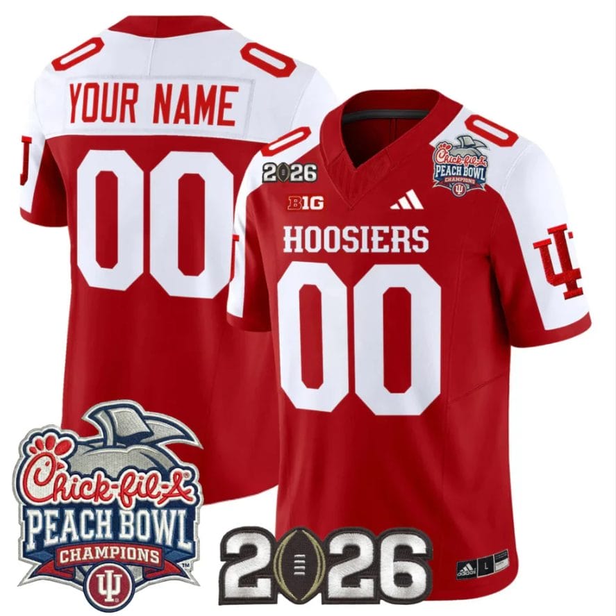 Custom Indiana Hoosiers Jersey Peach Bowl Champions 2026 CFP Finals Stitched - Image 3