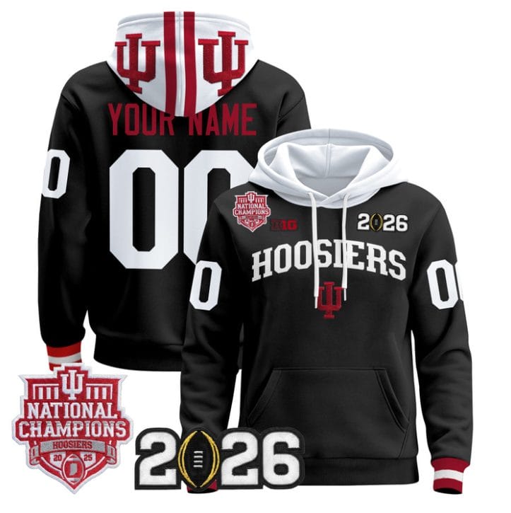 Custom Indiana Hoosiers Pullover Hoodie 2025 National Champions Stitched - Image 2