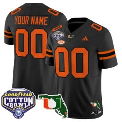 Custom Miami Hurricanes Jersey 2025 Cotton Bowl Florida Patch Stitched