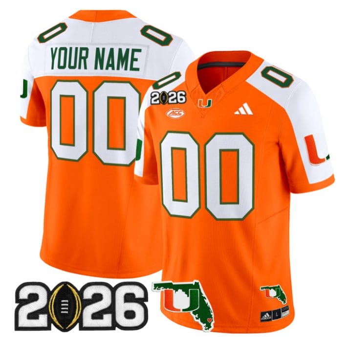 Custom Miami Hurricanes Jersey 2026 CFP Final Florida Patch Limited - Image 3