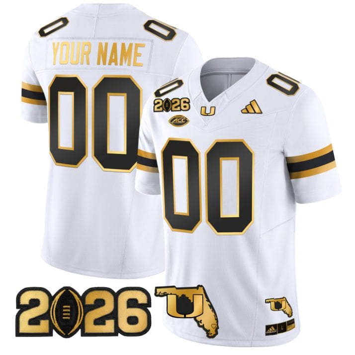 Custom Miami Hurricanes Jersey 2026 CFP Final Florida Patch Stitched - Image 4