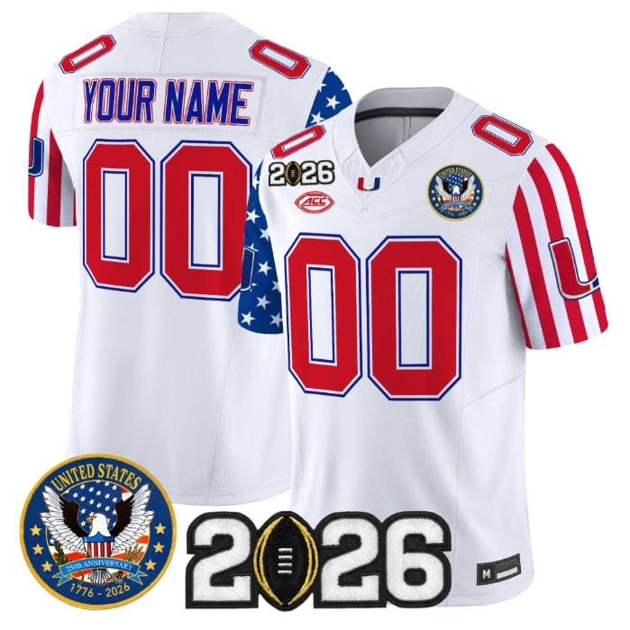 Custom Miami Hurricanes Jersey America 250 Edition 2026 CFP Final Patch Stitched - Image 3
