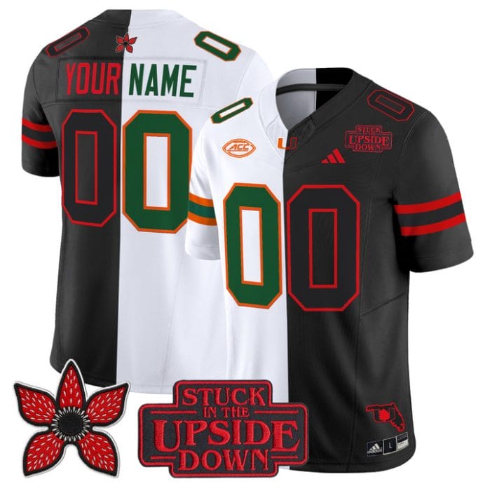 Custom Miami Hurricanes Jersey Upside Down Edition Stitched - Image 3