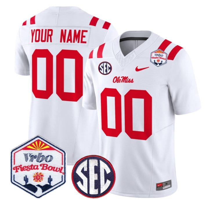 Custom Ole Miss Rebels Jersey 2026 Fiesta Bow Patch Vapor Stitched - Image 5