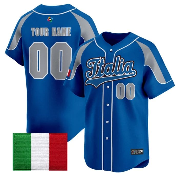 Custom Team Italy Jersey Name, Number 2026 World Baseball Stitched - Image 2