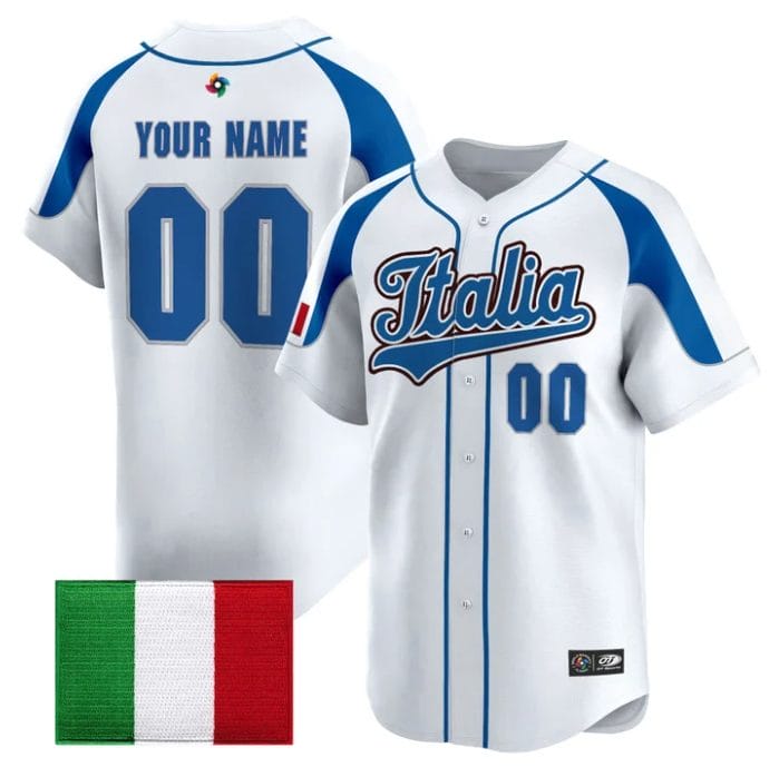 Custom Team Italy Jersey Name, Number 2026 World Baseball Stitched - Image 3