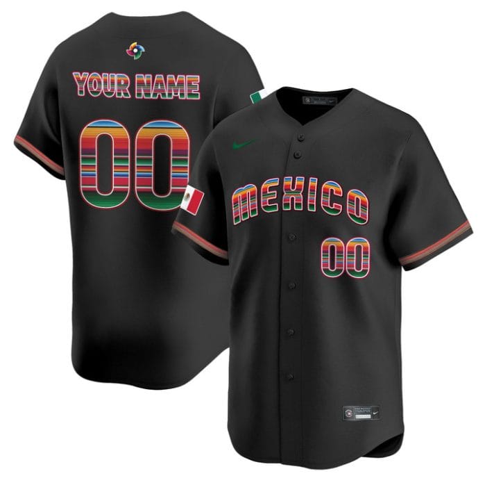Custom Team Mexico Jersey 2026 World Baseball Serape Edition Stitched - Image 3