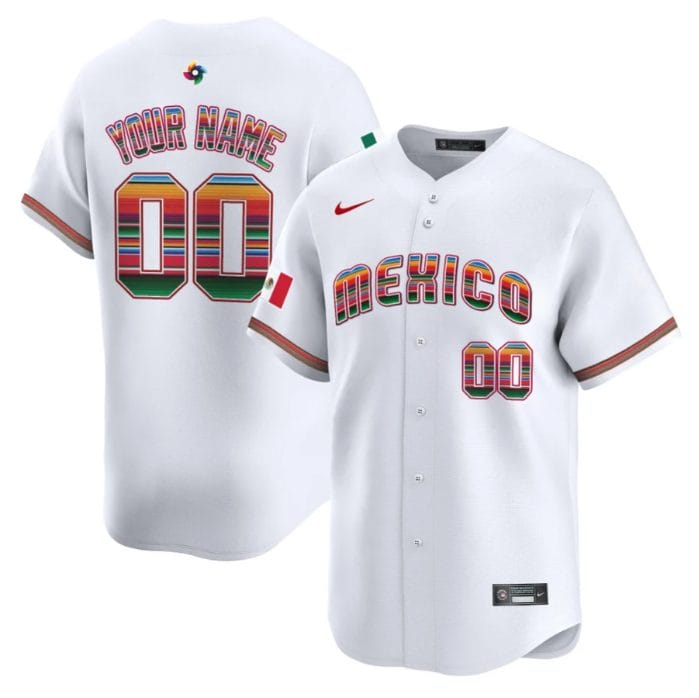 Custom Team Mexico Jersey 2026 World Baseball Serape Edition Stitched - Image 6