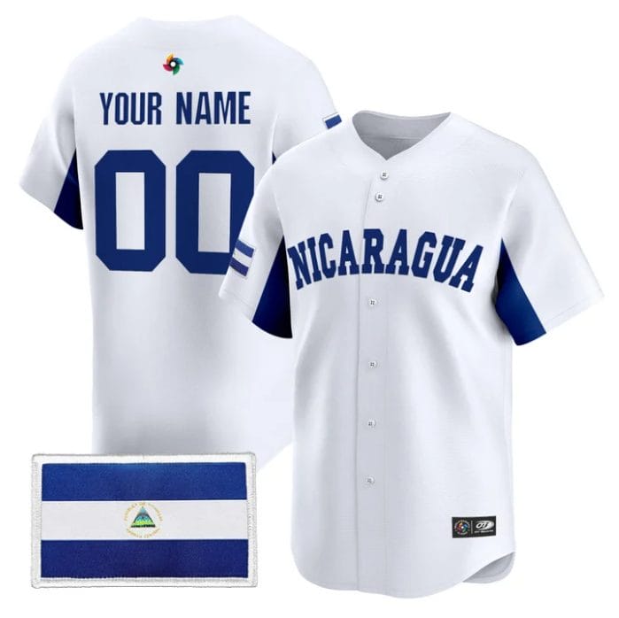 Custom Team Nicaragua Jersey 2026 World Baseball Classic Vapor Stitched - Image 2