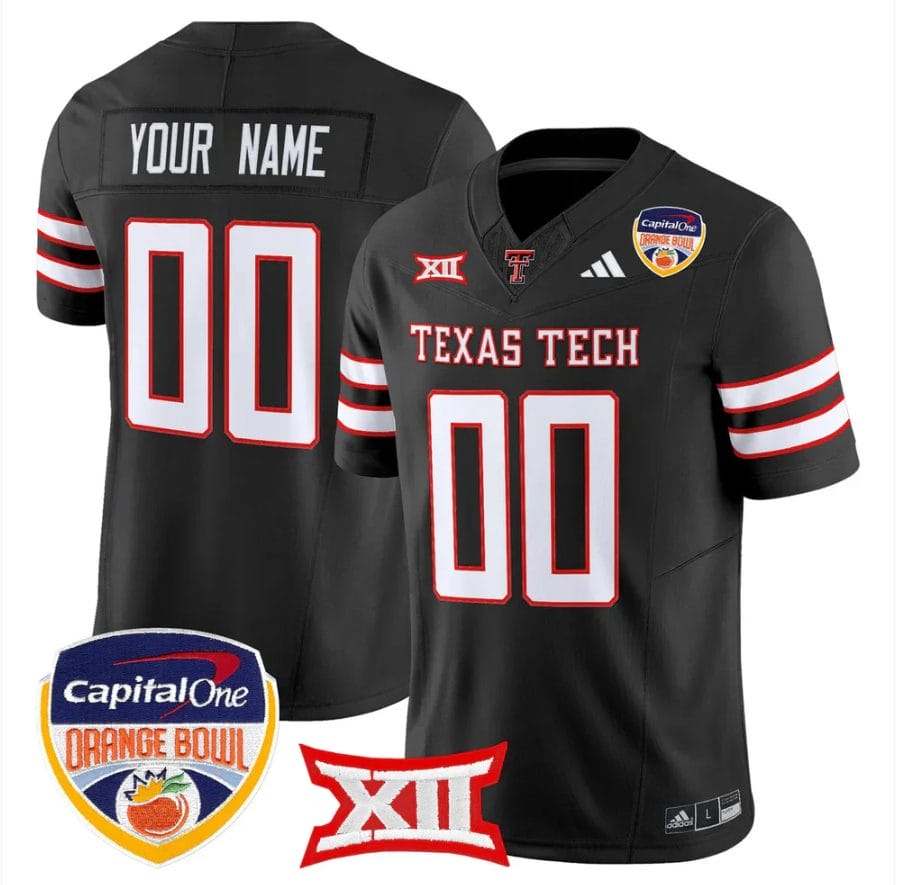 Custom Texas Tech Red Raiders Jersey 2025 Orange Bowl V2 Limited Stitched - Image 2