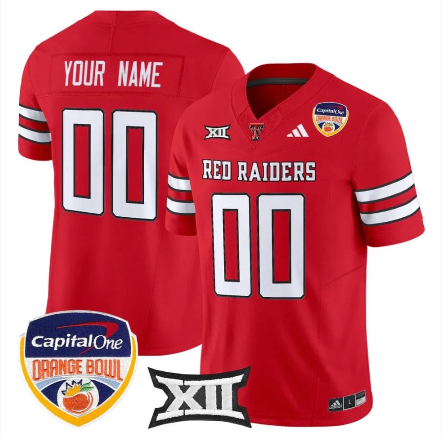 Custom Texas Tech Red Raiders Jersey 2025 Orange Bowl V2 Limited Stitched - Image 4