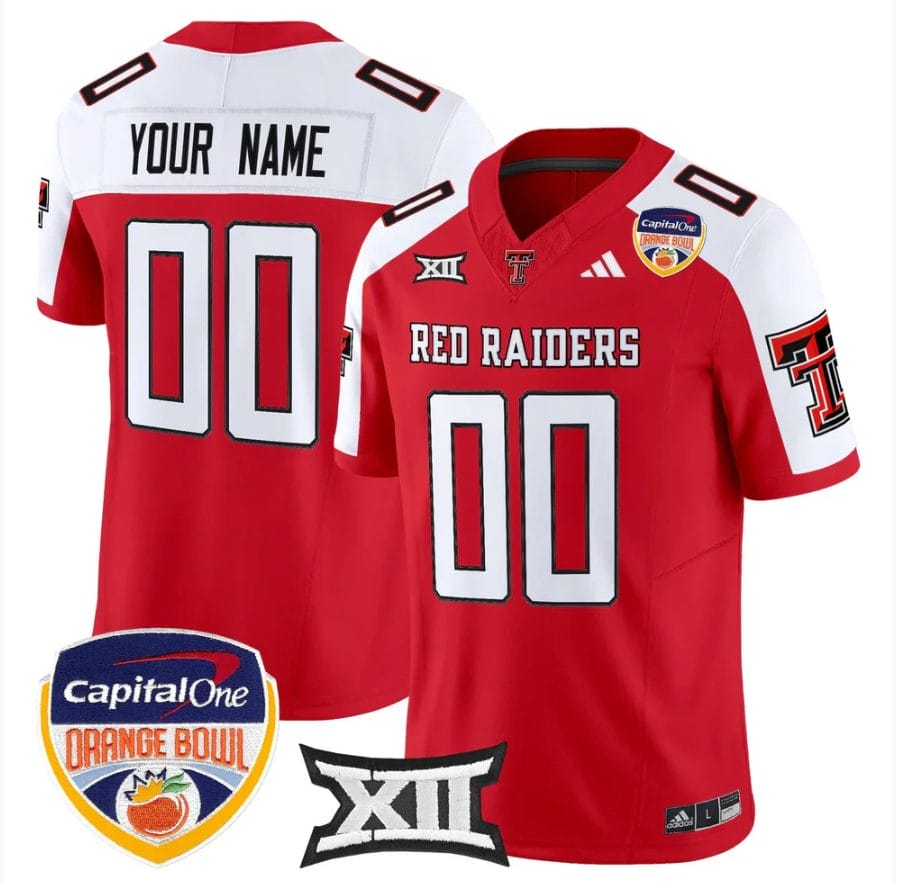 Custom Texas Tech Red Raiders Jersey 2025 Orange Bowl V2 Limited Stitched - Image 3