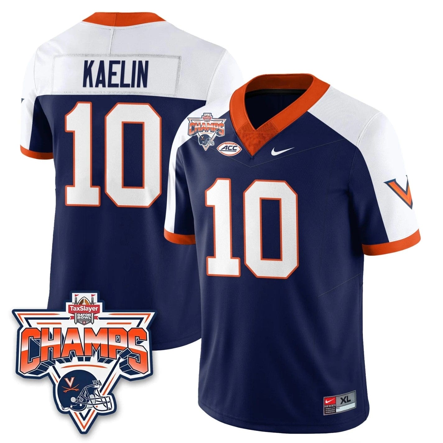 Daniel Kaelin Jersey #10 Virginia Cavaliers 2025 Gator Bowl Champions