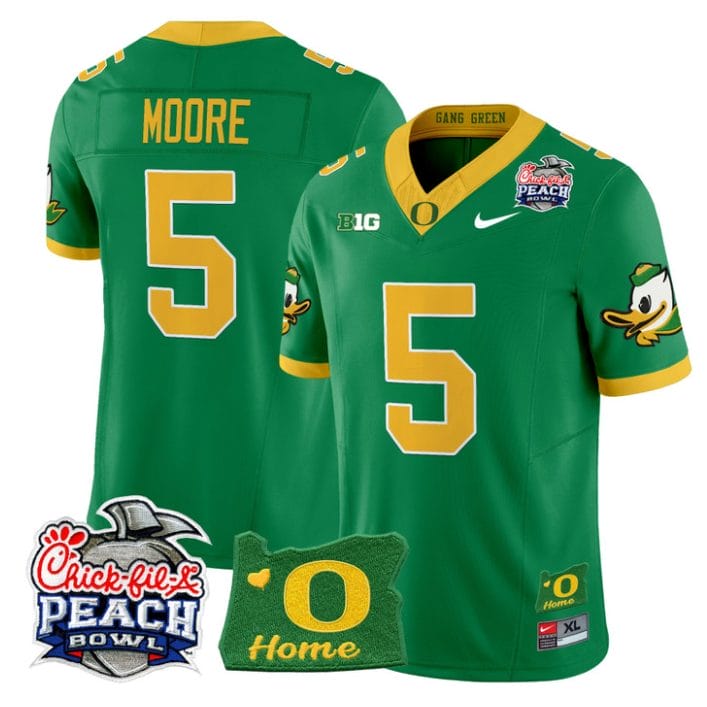 Dante Moore Jersey #5 Oregon Ducks 2026 Peach Bowl Oregon State Stitched Green