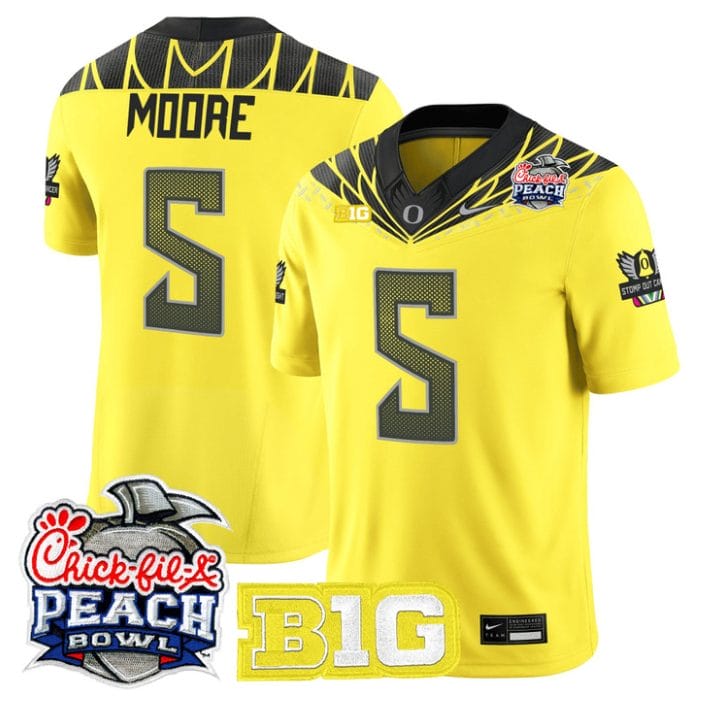 Dante Moore Jersey #5 Oregon Ducks 2026 Peach Bowl Patch Stitched - Image 5