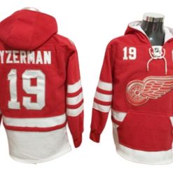 Detroit Red Wings #19 Steve Yzerman One Front Pocket Pullover Hoodie Red