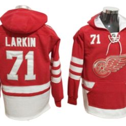 Detroit Red Wings #71 Dylan Larkin One Front Pocket Pullover Hoodie Red
