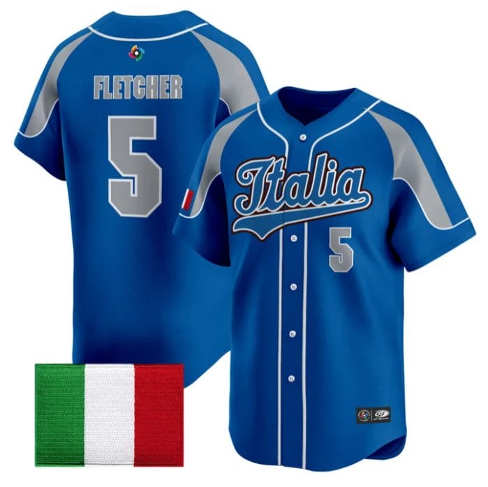 Alternative view of Dominic Fletcher Jersey #5 Team Italy 2026 World Baseball Classic Stitched