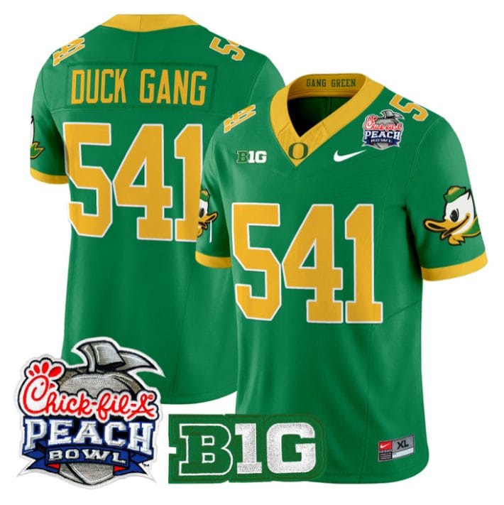 Alternative view of Duck Gang Jersey #541 Oregon Ducks 2026 Peach Bowl Patch Stitched