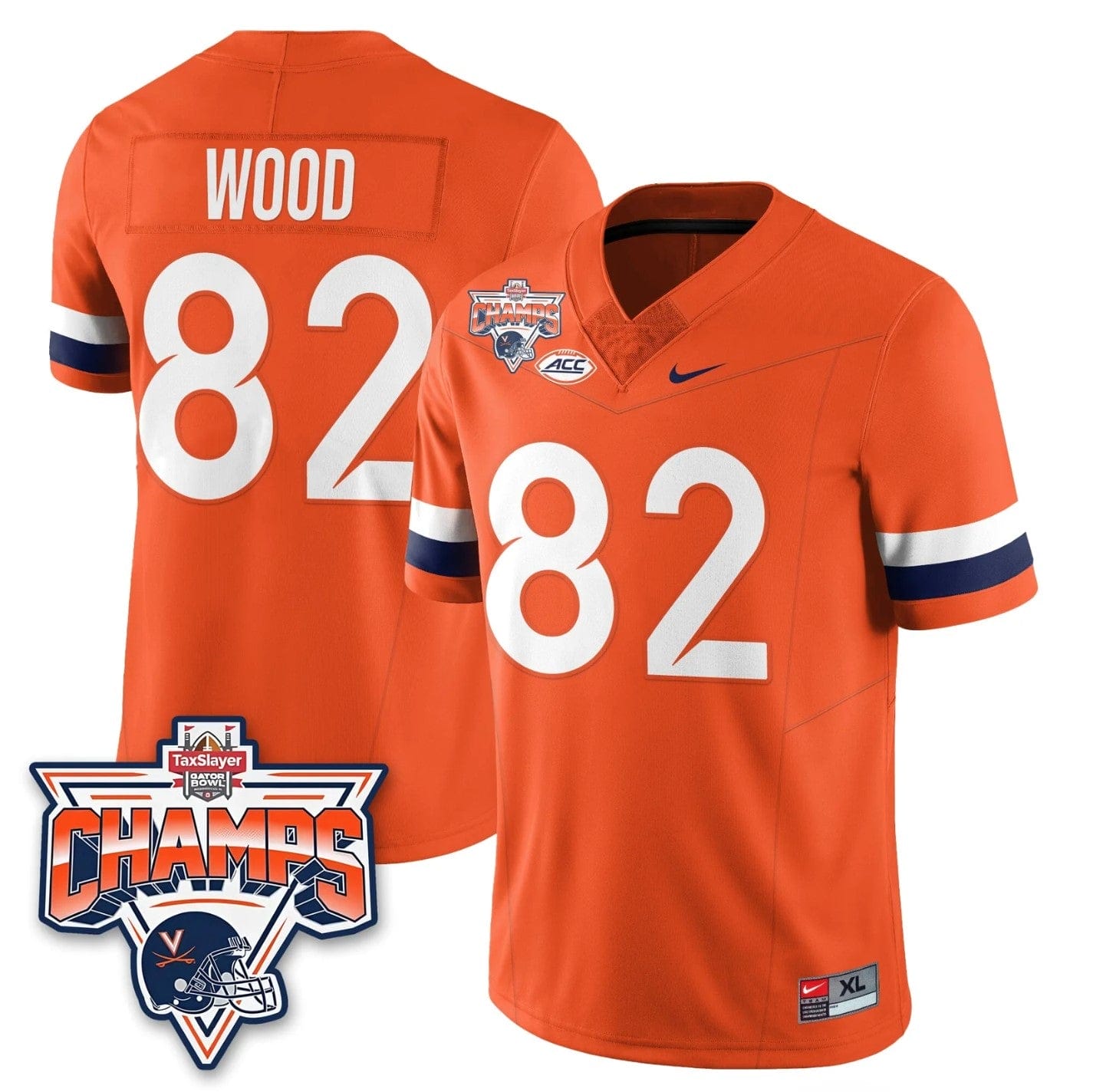 Eli Wood Jersey #82 Virginia Cavaliers 2025 Gator Bowl Champions Stitched - Image 3