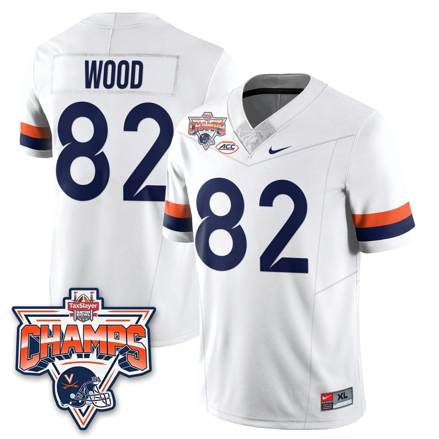 Eli Wood Jersey #82 Virginia Cavaliers 2025 Gator Bowl Champions Stitched - Image 4