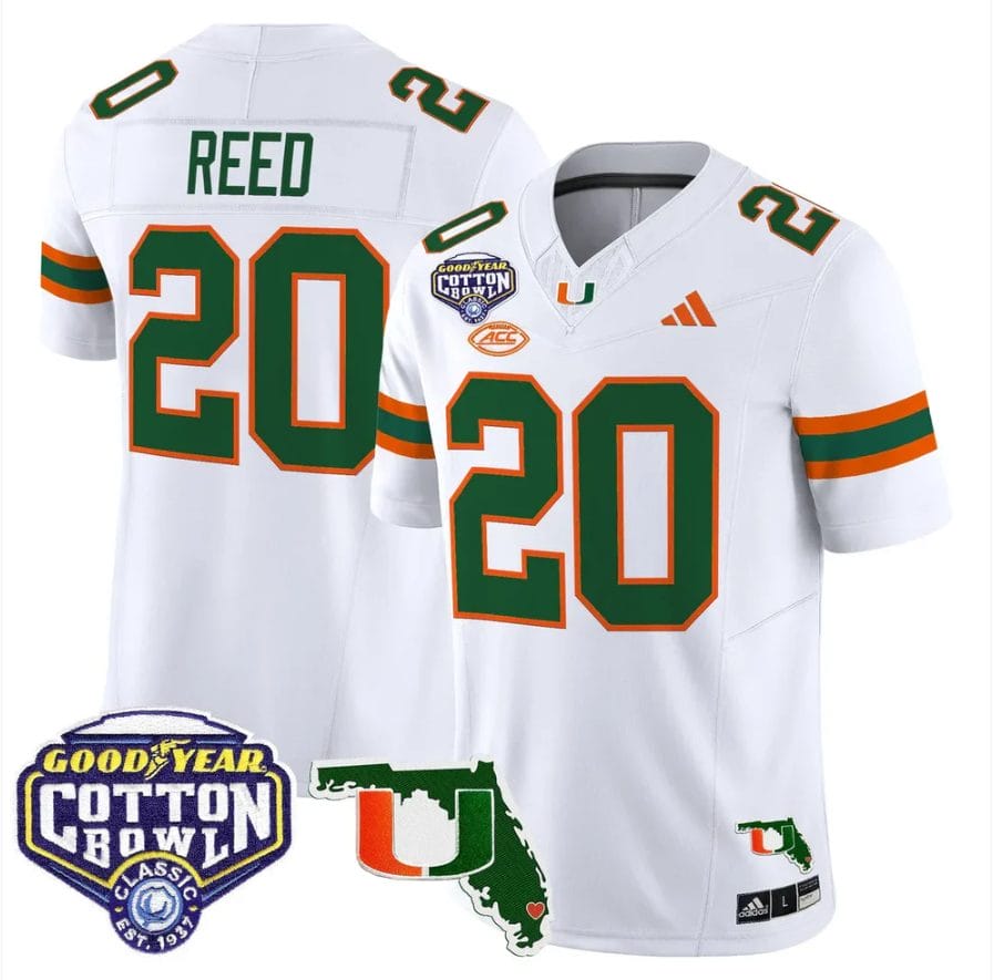 Ed Reed Jersey #20 Miami Hurricanes 2025 Cotton Bowl Florida Stitched - Image 5