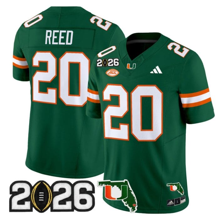 Alternative view of Ed Reed Jersey #20 Miami Hurricanes 2026 CFP Final Florida Stitched
