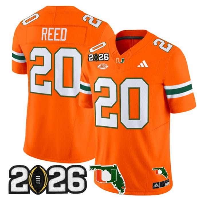Ed Reed Jersey #20 Miami Hurricanes 2026 CFP Final Florida Stitched - Image 4