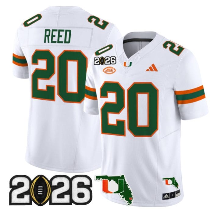 Ed Reed Jersey #20 Miami Hurricanes 2026 CFP Final Florida Stitched - Image 5