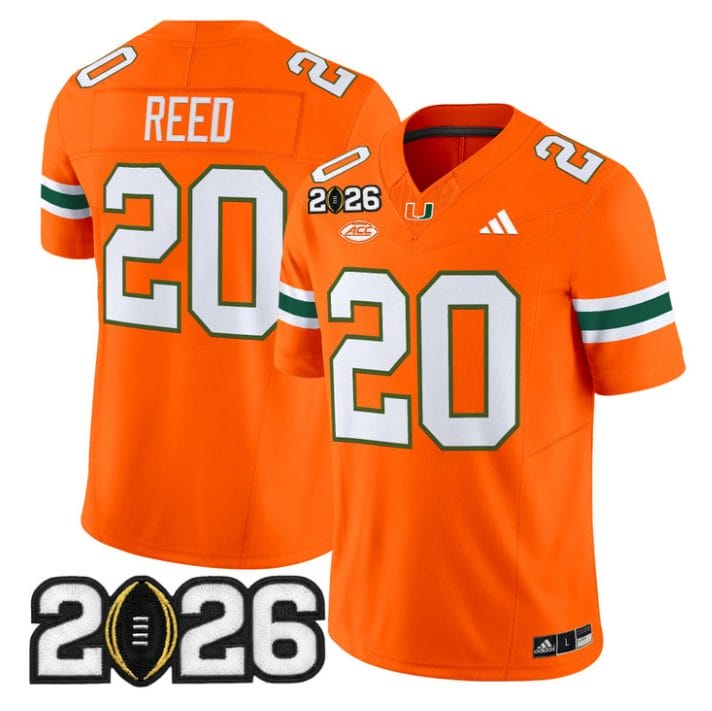Ed Reed Jersey #20 Miami Hurricanes 2026 CFP Final Patch Stitched Black - Image 4