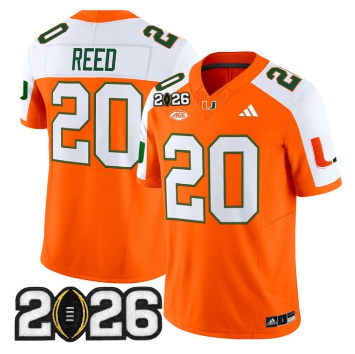 Ed Reed Jersey #20 Miami Hurricanes 2026 CFP Final Patch Stitched Black - Image 3