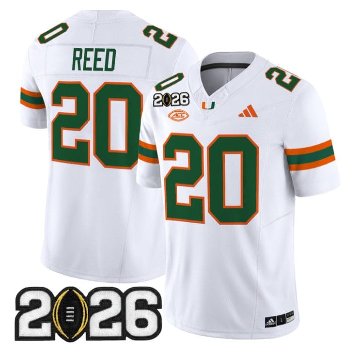 Ed Reed Jersey #20 Miami Hurricanes 2026 CFP Final Patch Stitched Black - Image 5