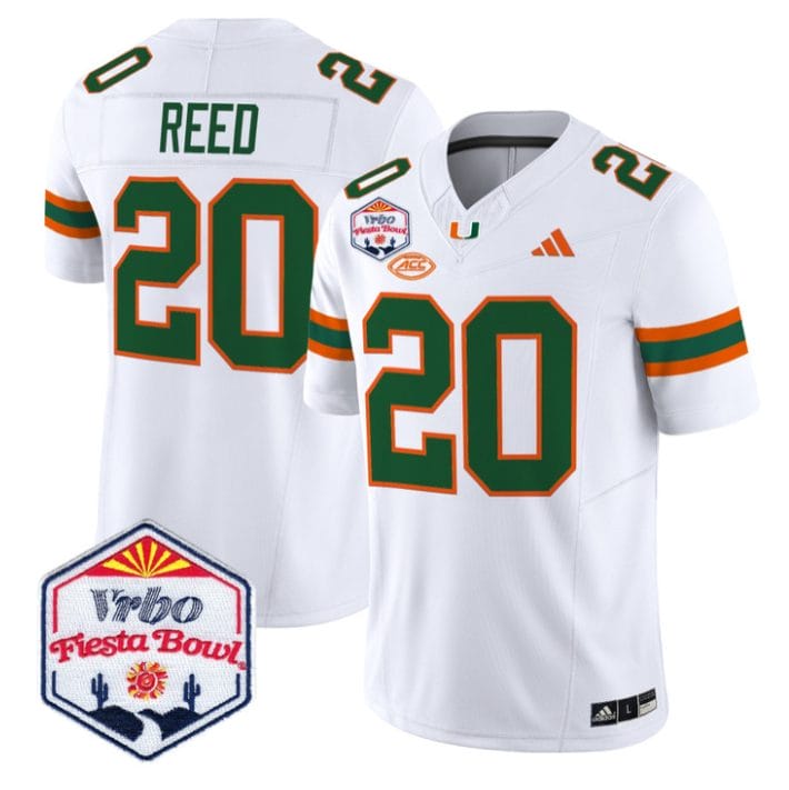Ed Reed Jersey #20 Miami Hurricanes 2026 Fiesta Bow Patch Stitched - Image 5