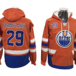 Edmonton Oilers #29 Leon Draisaitl Orange One Front Pocket Pullover Hoodie
