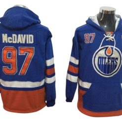 Edmonton Oilers #97 Connor McDavid One Front Pocket Pullover Hoodie Blue