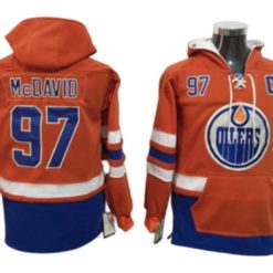 Edmonton Oilers #97 Connor McDavid One Front Pocket Pullover Hoodie Orange
