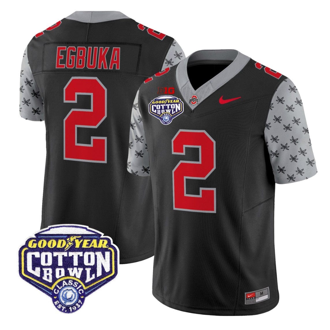 Alternative view of Emeka Egbuka Jersey #2 Ohio State 2025 Cotton Bowl Patch Stitched