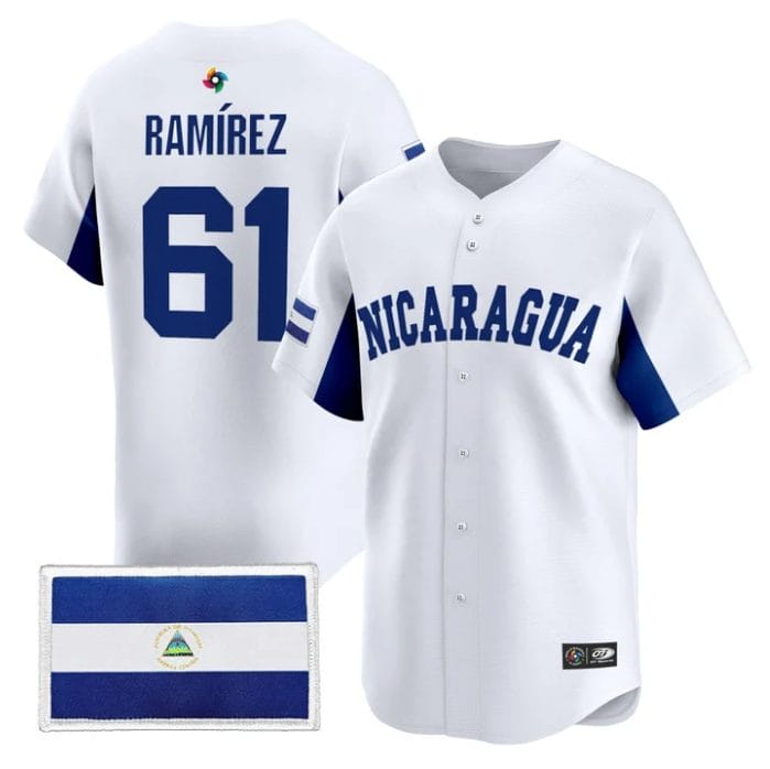 Alternative view of Erasmo Ramírez Jersey #61 Team Nicaragua 2026 World Baseball Stitched