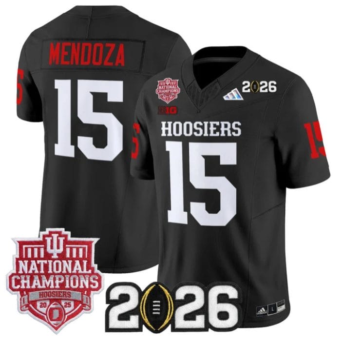 Alternative view of Fernando Mendoza Jersey #15 Hoosiers 2025 National Champions 2026 Patch