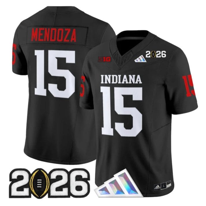 Alternative view of Fernando Mendoza Jersey #15 Indiana Hoosiers 2026 CFP Final V3 Stitched