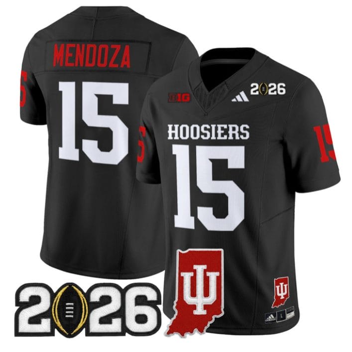 Alternative view of Fernando Mendoza Jersey #15 Indiana Hoosiers 2026 CFP Indiana State Stitched