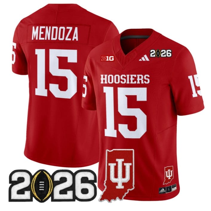 Fernando Mendoza Jersey #15 Indiana Hoosiers 2026 CFP Indiana State Stitched - Image 4