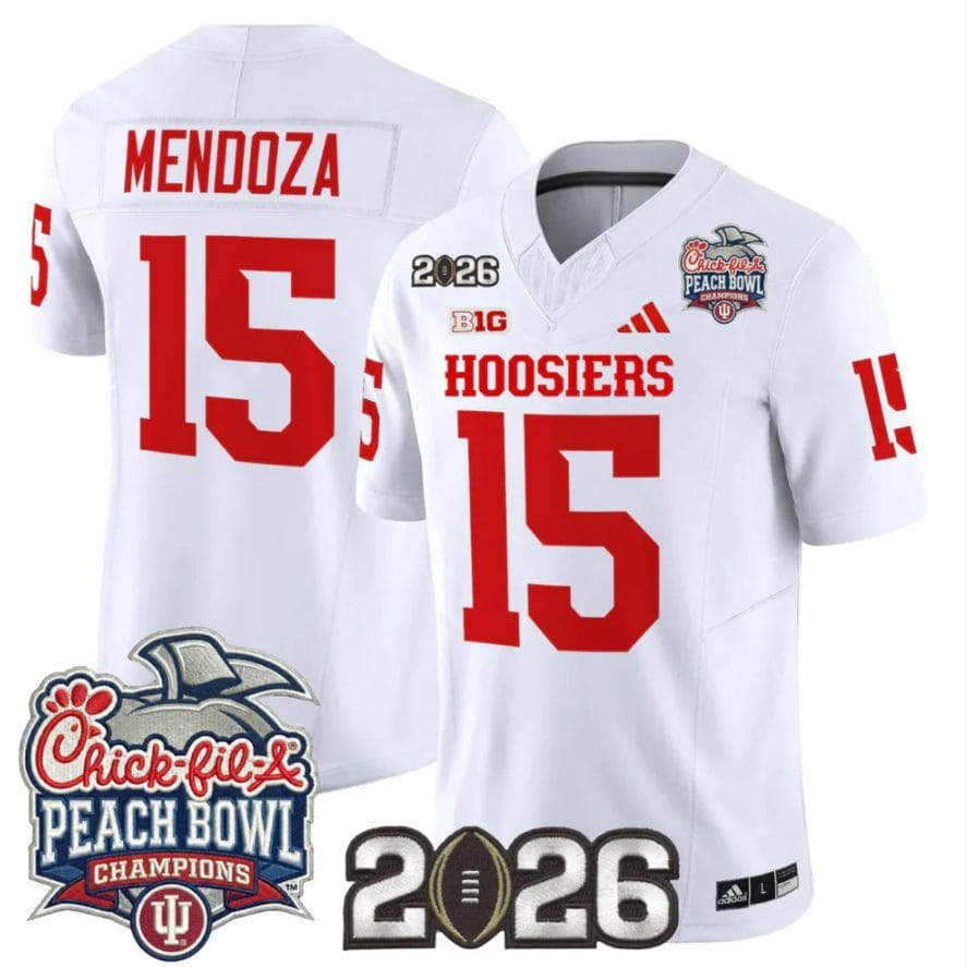 Fernando Mendoza Jersey #15 Indiana Hoosiers 2026 Peach Bowl Champions Stitched - Image 5