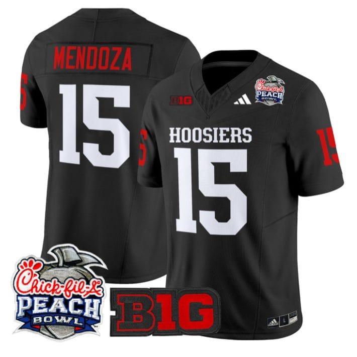 Alternative view of Fernando Mendoza Jersey #15 Indiana Hoosiers 2026 Peach Bowl Stitched