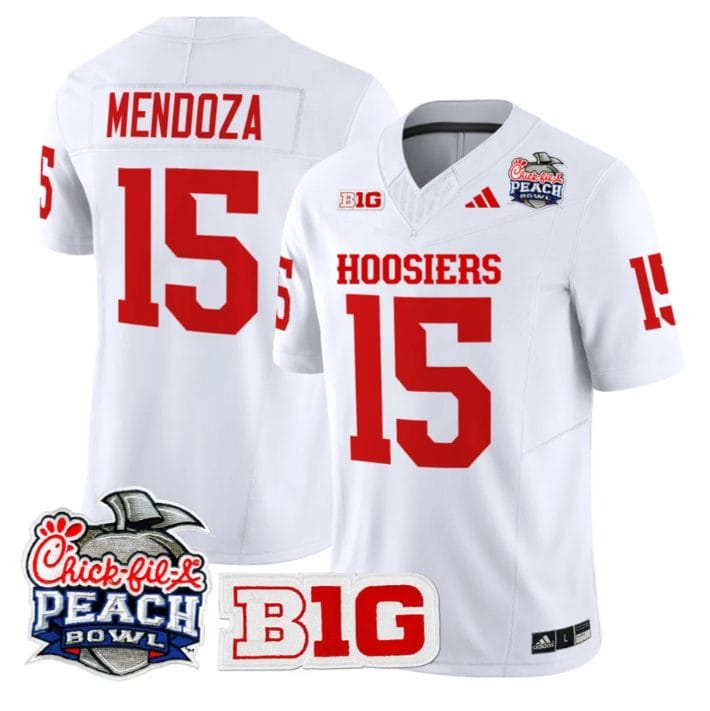 Fernando Mendoza Jersey #15 Indiana Hoosiers 2026 Peach Bowl Stitched - Image 5