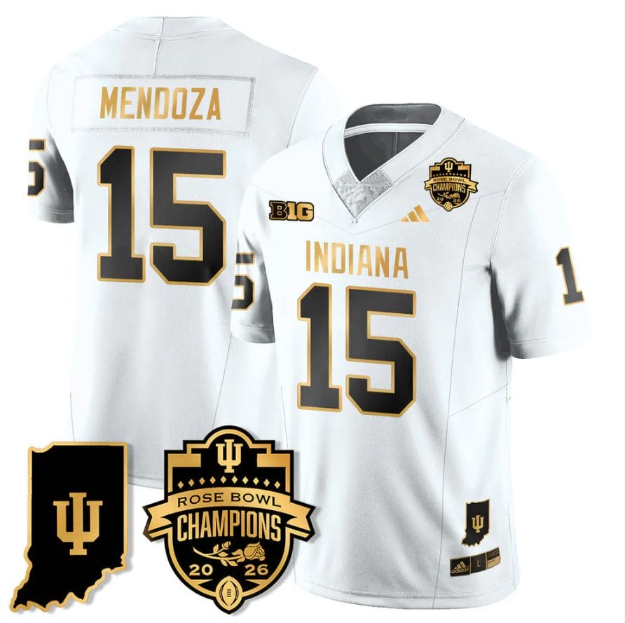 Fernando Mendoza Jersey #15 Indiana Hoosiers 2026 Rose Bowl Champions Stitched - Image 4
