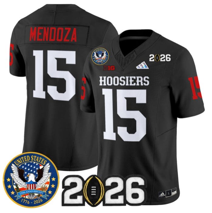 Alternative view of Fernando Mendoza Jersey #15 Indiana Hoosiers United States 250th 2026 Stitched