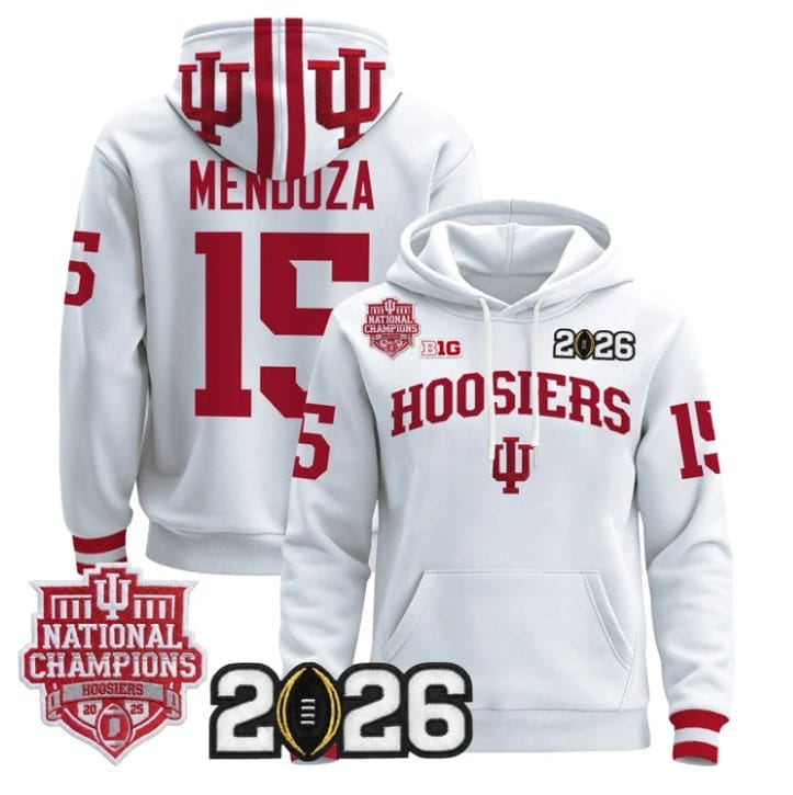 Fernando Mendoza Pullover Hoodie #15 Hoosiers 2025 National Champions Stitched - Image 5